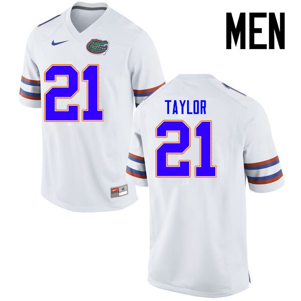 Florida Gators Men #21 Fred Taylor College Football Jersey White